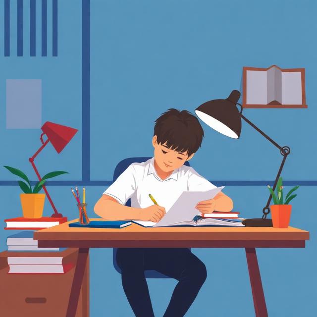 Boys studying together